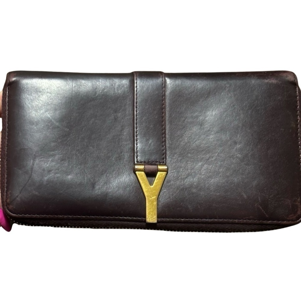Saint Laurent Leather Continental
Wallet - Burgundy Wallet